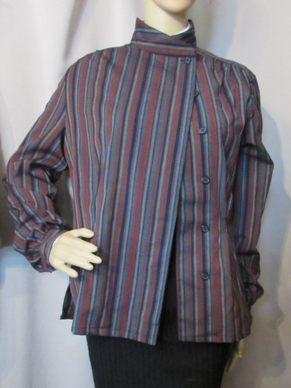 Pendleton Ladies Jacket Striped Jewel Tones Asymmetrical Close